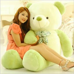 image-Two-tone Candy Color Bow Tie Teddy Bear Plush Toy