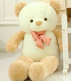 image-Two-tone Candy Color Bow Tie Teddy Bear Plush Toy