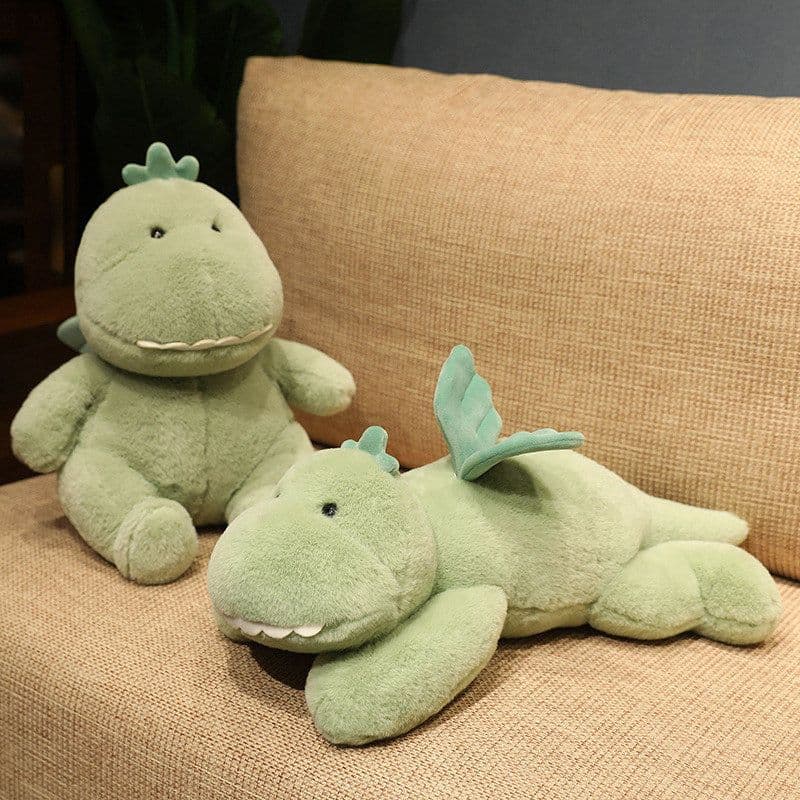 image-Cute Dinosaur Doll Angel Green Dinosaur Plush Toy With Wings