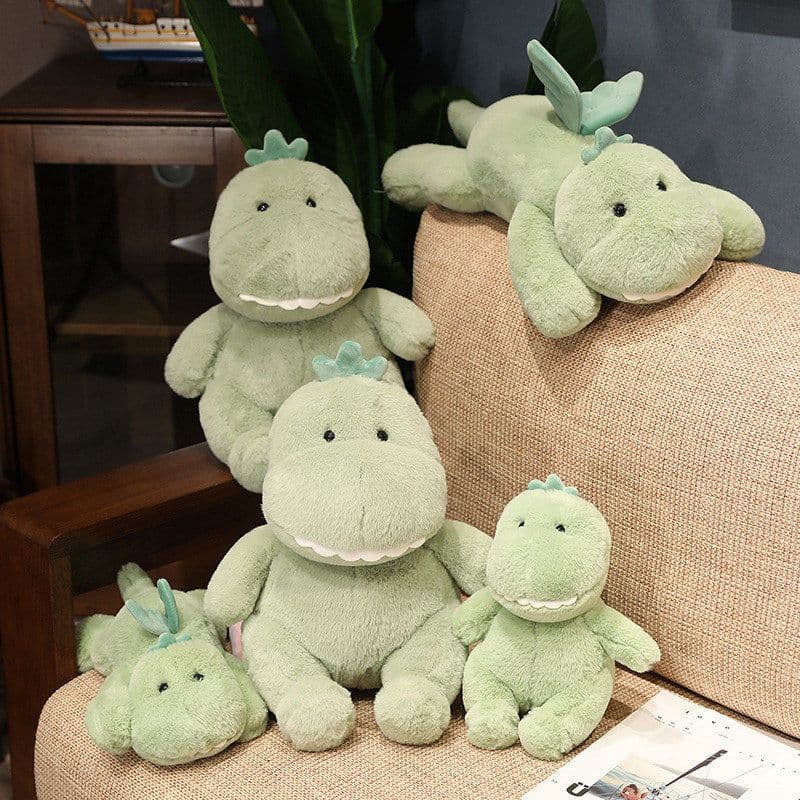 image-Cute Dinosaur Doll Angel Green Dinosaur Plush Toy With Wings