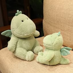 image-Cute Dinosaur Doll Angel Green Dinosaur Plush Toy With Wings