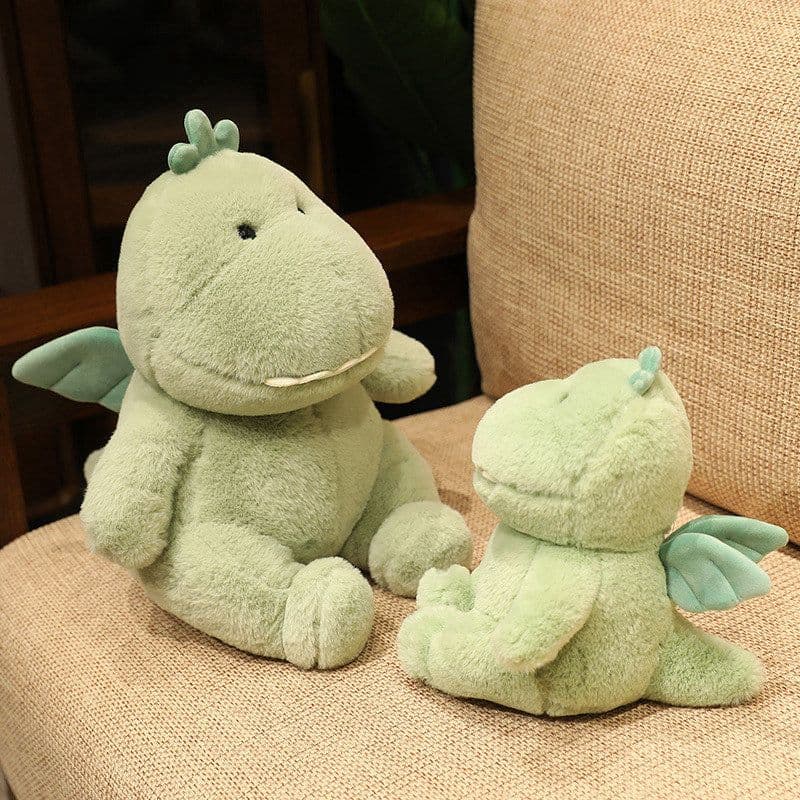 image-Cute Dinosaur Doll Angel Green Dinosaur Plush Toy With Wings
