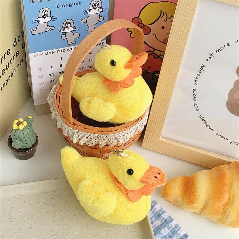 image-Cute Cole Duck Plush Toy Creative Yellow Little Duck Keychain Small Pendant Doll