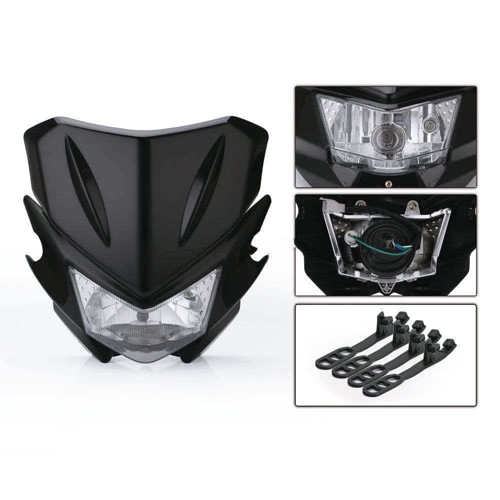 image-SPEEDPARK Universal Motorcycle Headlight Headlamp Fairing For Dirt Bike