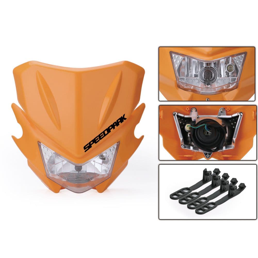 image-SPEEDPARK Universal Motorcycle Headlight Headlamp Fairing For Dirt Bike