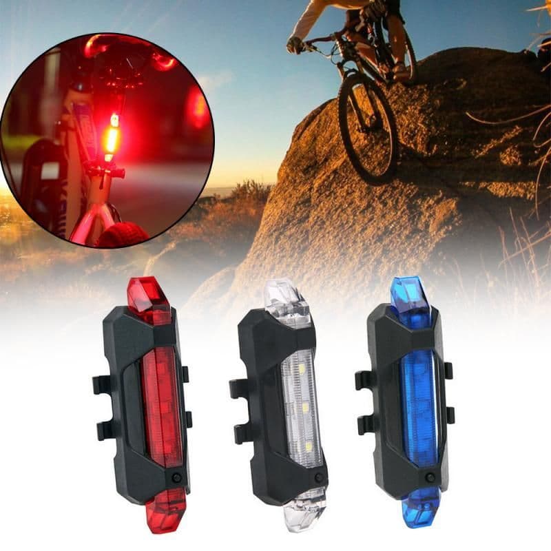 image-Bike Bicycle Light USB LED Rechargeable Safety Set Mountain Cycle Front Back Headlight Lamp Flashlight Bike Accessories