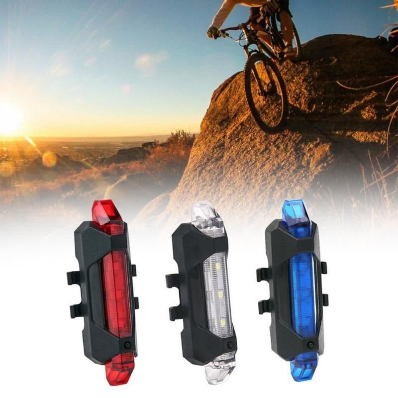 image-Bike Bicycle Light USB LED Rechargeable Safety Set Mountain Cycle Front Back Headlight Lamp Flashlight Bike Accessories