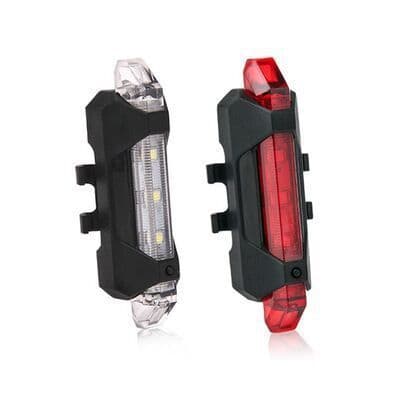 image-Bike Bicycle Light USB LED Rechargeable Safety Set Mountain Cycle Front Back Headlight Lamp Flashlight Bike Accessories