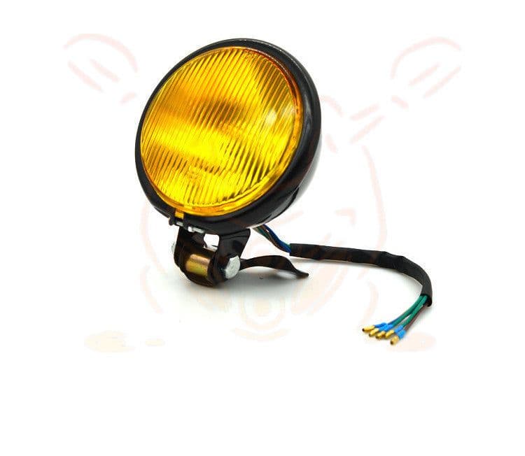 image-Retro Car Light Yellow Glass Retro Headlight Far And Near Fog Light