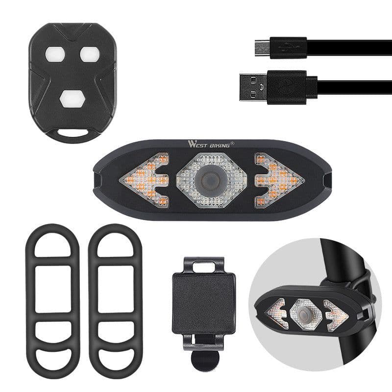image-Smart Remote Control Turn Signal Rechargeable Tail Light Night Mountain Bike With Horn Warning Light