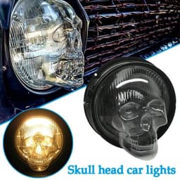 image-Skull Headlight Covers Decorative Protective Head Light Cover For Car Truck Motorcycle Universal Headlight Cover