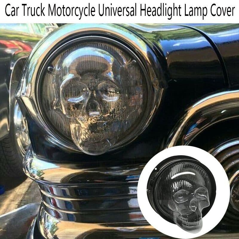 image-Skull Headlight Covers Decorative Protective Head Light Cover For Car Truck Motorcycle Universal Headlight Cover