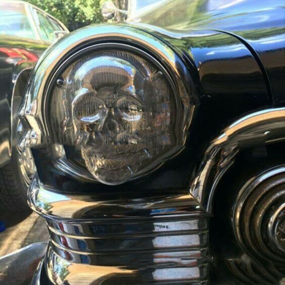 image-Skull Headlight Covers Decorative Protective Head Light Cover For Car Truck Motorcycle Universal Headlight Cover
