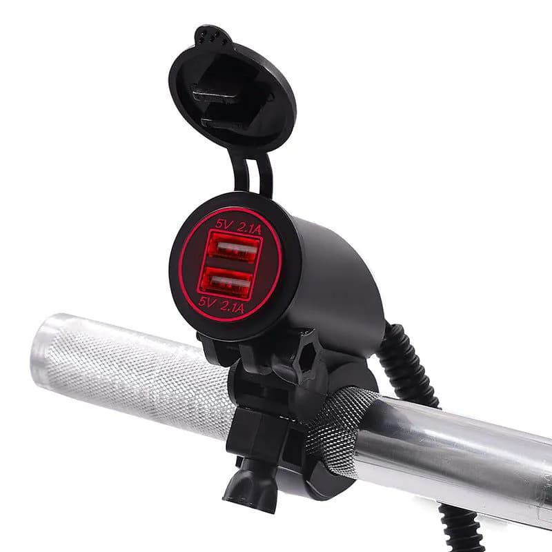 image-4.2A Dual USB Car Mobile Phone Charger Motorcycle ATV Universal 12Vor24V Modified Lead