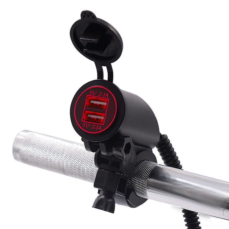 image-4.2A Dual USB Car Mobile Phone Charger Motorcycle ATV Universal 12Vor24V Modified Lead