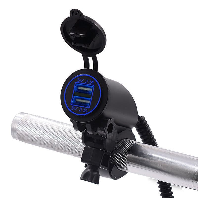 image-4.2A Dual USB Car Mobile Phone Charger Motorcycle ATV Universal 12Vor24V Modified Lead