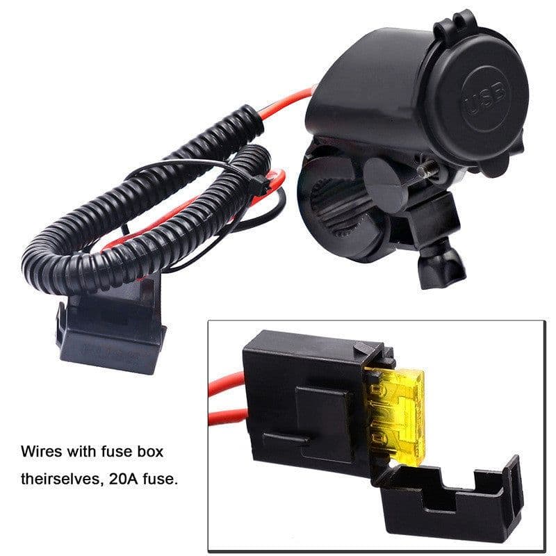 image-4.2A Dual USB Car Mobile Phone Charger Motorcycle ATV Universal 12Vor24V Modified Lead