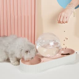 image-Plastic Pet Feeding Drinkers Cat Dog Automatic Feeder Drinking Animal Pet Bowl Water Bowl For Pets Dog Automatic Drinkers