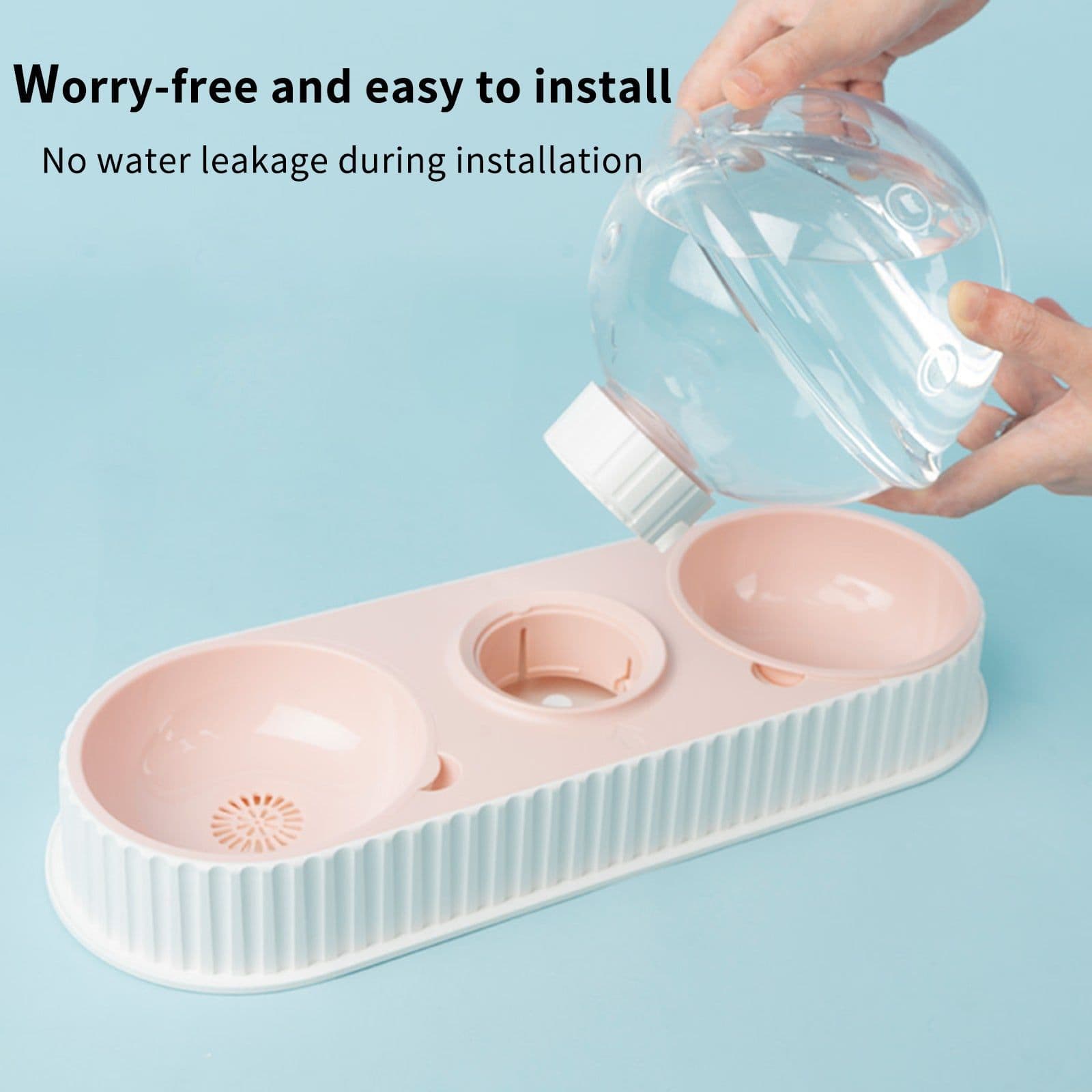 image-Plastic Pet Feeding Drinkers Cat Dog Automatic Feeder Drinking Animal Pet Bowl Water Bowl For Pets Dog Automatic Drinkers