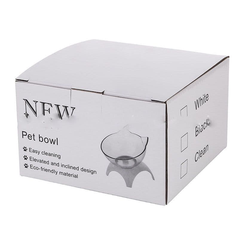 image-Non Slip Double Cat Bowl With Raised Stand Pet Food Cat Feeder Protect Cervical Vertebra Dog Bowl Transparent Pet Products