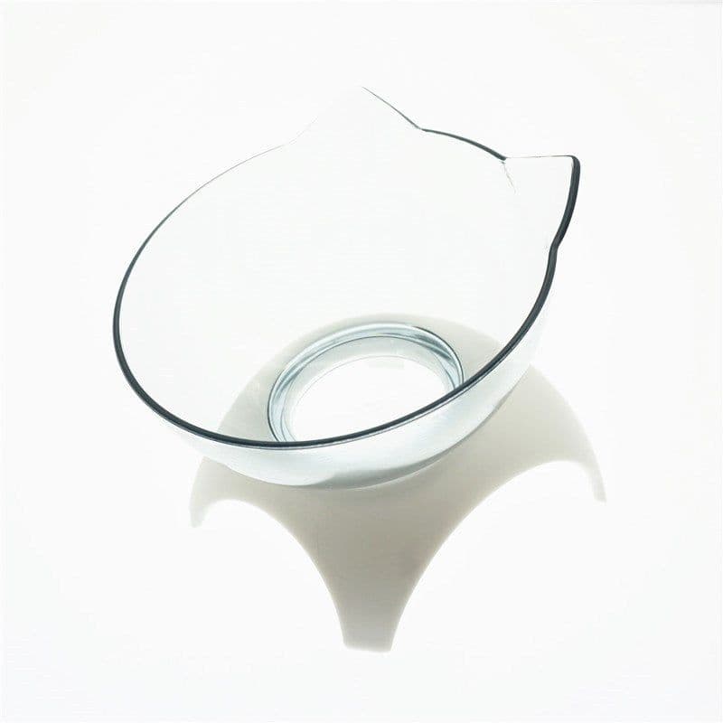 image-Non Slip Double Cat Bowl With Raised Stand Pet Food Cat Feeder Protect Cervical Vertebra Dog Bowl Transparent Pet Products
