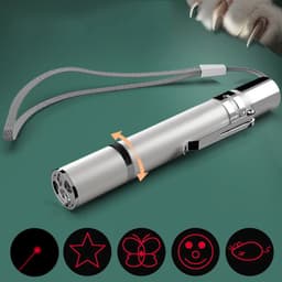 image-Laser Pointer Cat Toy, Red Dot LED Light Pointer Interactive Toys Indoor Cats Dogs, Long Range 5 Modes Lazer Projection Playpen For Kitten Outdoor Pet Chaser Tease Stick Training Exercise,USB Recharge