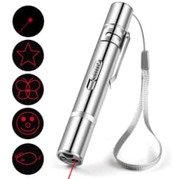 image-Laser Pointer Cat Toy, Red Dot LED Light Pointer Interactive Toys Indoor Cats Dogs, Long Range 5 Modes Lazer Projection Playpen For Kitten Outdoor Pet Chaser Tease Stick Training Exercise,USB Recharge