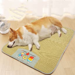 image-Pet Mat Ice Cool Grass Mat Dog's Nest Tengzhu Cooling Summer Pet's Nest Cat Sleeping Mat Anti Scratch Dog Bed Anti Moisture Dogs Cats Supplies Summer Pet Products