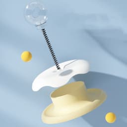 image-Cat Leakage Food 2 In 1 Toys Turntable Ball Toys Kitten Funny Cat Training Spring Ball Cat Supplies Pet Products