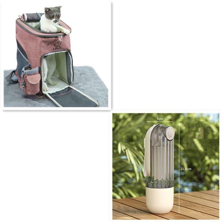 image-2 In 1 Pet Water Cup Segment Design Green Dog Walking Portable Drinking Cup Dog Feeding Supplies Pet Supplies Dog Walking Water Feeder Pets Products