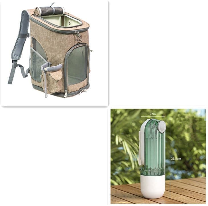 image-2 In 1 Pet Water Cup Segment Design Green Dog Walking Portable Drinking Cup Dog Feeding Supplies Pet Supplies Dog Walking Water Feeder Pets Products