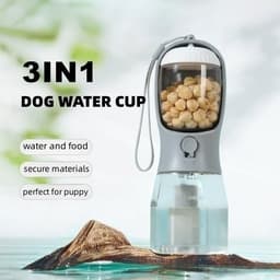 image-Dog Water Cup Drinking Food Garbage Bag Three-in-one Portable Small Multi-functional Pet Cups Pets Supplies