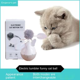image-Electric Cat Teasing Ball Cute Pet Electric Tumbler Ball Toy Cat Self-Hi Relieving Stuffy Toy Smart Cat Toy