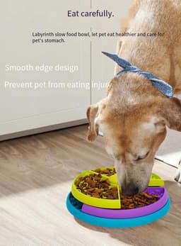 image-Slow Food Bowl Anti Choking Cat Bowl Dog Basin Puzzle Feeder Healthy Pet Rotating Game Board Pet Products