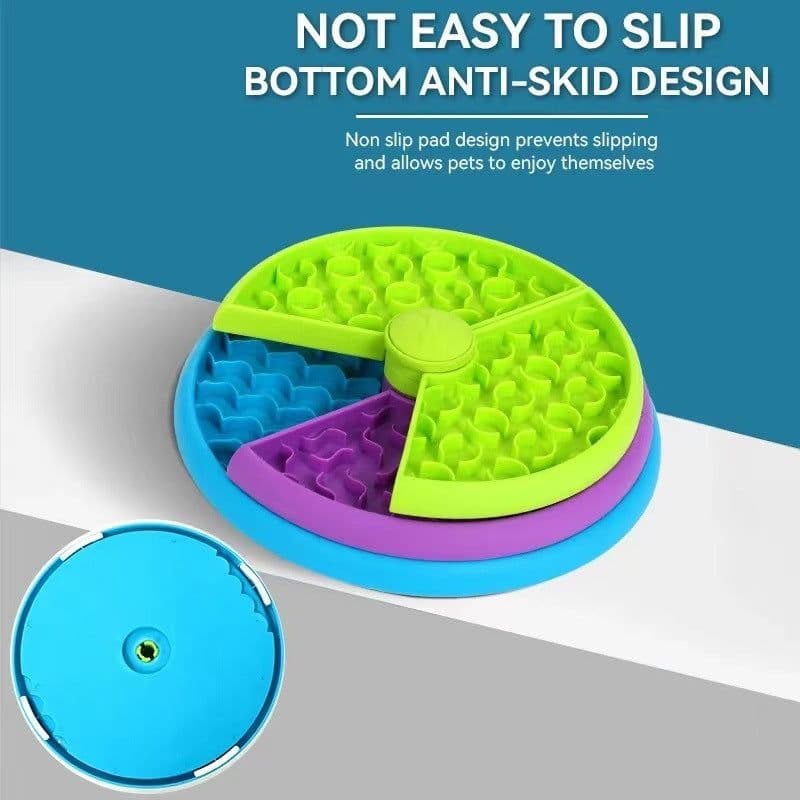 image-Slow Food Bowl Anti Choking Cat Bowl Dog Basin Puzzle Feeder Healthy Pet Rotating Game Board Pet Products