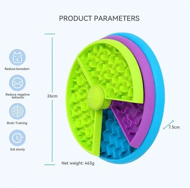 image-Slow Food Bowl Anti Choking Cat Bowl Dog Basin Puzzle Feeder Healthy Pet Rotating Game Board Pet Products