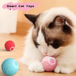 image-Smart Cat Toys Rolling Ball Pet Cat Owner Interactive Pets Toys Automatic Bouncing Ball USB Self Hi Teasing Kittens Jumping Ball