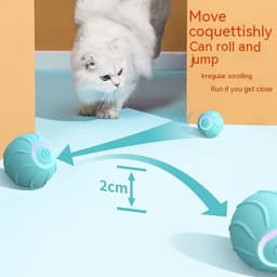 image-Smart Cat Toys Rolling Ball Pet Cat Owner Interactive Pets Toys Automatic Bouncing Ball USB Self Hi Teasing Kittens Jumping Ball