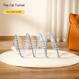 image-Folded Cat Tunnel S Type Cats Tunnel Spring Toy Mouse Tunnel Cat Outdoor Cat Toys For Kitten Interactive Cat Supplies