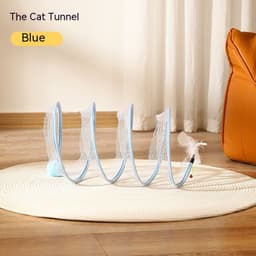 image-Folded Cat Tunnel S Type Cats Tunnel Spring Toy Mouse Tunnel Cat Outdoor Cat Toys For Kitten Interactive Cat Supplies