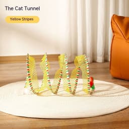 image-Folded Cat Tunnel S Type Cats Tunnel Spring Toy Mouse Tunnel Cat Outdoor Cat Toys For Kitten Interactive Cat Supplies