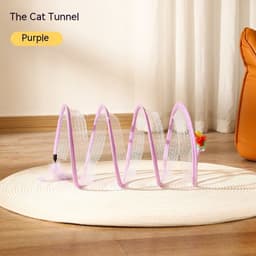 image-Folded Cat Tunnel S Type Cats Tunnel Spring Toy Mouse Tunnel Cat Outdoor Cat Toys For Kitten Interactive Cat Supplies