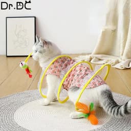 image-Folded Cat Tunnel S Type Cats Tunnel Spring Toy Mouse Tunnel Cat Outdoor Cat Toys For Kitten Interactive Cat Supplies
