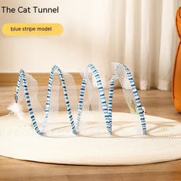 image-Folded Cat Tunnel S Type Cats Tunnel Spring Toy Mouse Tunnel Cat Outdoor Cat Toys For Kitten Interactive Cat Supplies