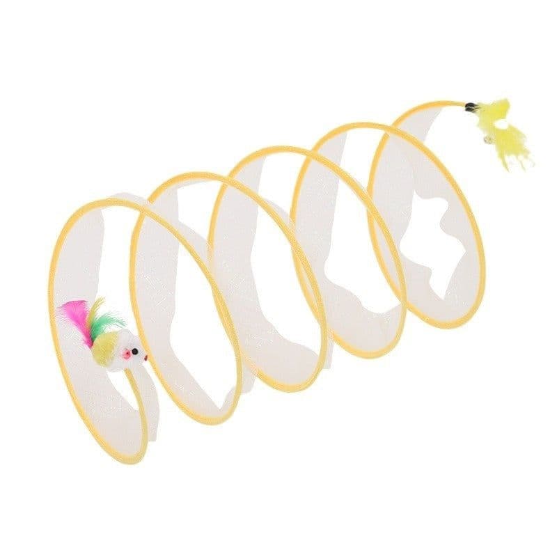 image-Folded Cat Tunnel S Type Cats Tunnel Spring Toy Mouse Tunnel Cat Outdoor Cat Toys For Kitten Interactive Cat Supplies