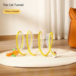 image-Folded Cat Tunnel S Type Cats Tunnel Spring Toy Mouse Tunnel Cat Outdoor Cat Toys For Kitten Interactive Cat Supplies