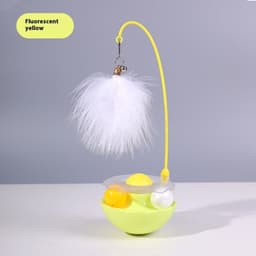 image-Cat Interactive Toy Funny Tumbler Toy Kitten Exercise Catching Leaky Food Ball Teaser Feather Wand Toys For Cat Accessories Pet Products