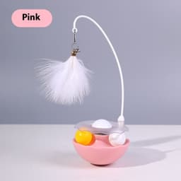 image-Cat Interactive Toy Funny Tumbler Toy Kitten Exercise Catching Leaky Food Ball Teaser Feather Wand Toys For Cat Accessories Pet Products