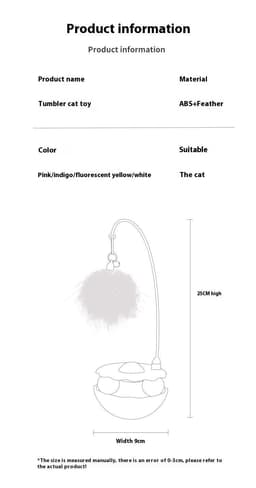 image-Cat Interactive Toy Funny Tumbler Toy Kitten Exercise Catching Leaky Food Ball Teaser Feather Wand Toys For Cat Accessories Pet Products