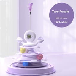 image-4 Levels Cat Toy Tower Turntable Roller Balls Toys Interactive Intelligence Pets Toys Training Track Puzzle Funny Games Accessories Pet Products